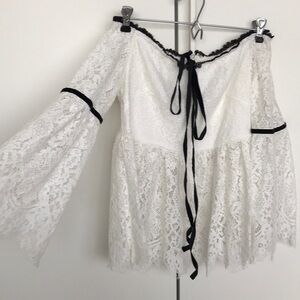 Lace off shoulder blouse